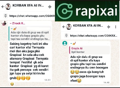 Obrolan member Grapix Ai yang melacak keberadaan kantornya.