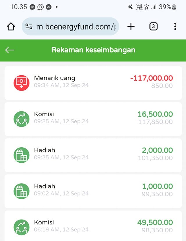 Pengguna Aplikasi XFA AI kini beralih ke Berau Coral Energy Gas yang menjanjikan komisi harian Rp46.000 dengan skema bisnis unik./ facebook