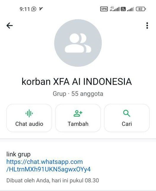 200 Anggota Grup Whatsapp "Korban XFA AI Indonesia" Bergabung Mengumpulkan Bukti Penipuan untuk Mendapatkan Keadilan