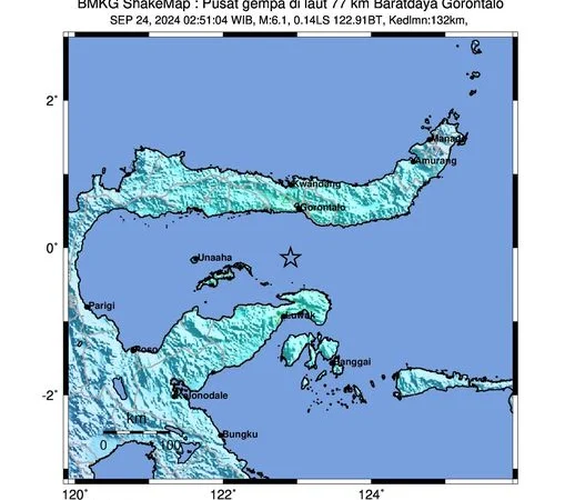 Gempa bumi berkekuatan mag 6.4 Teluk Tomini, Banggai