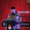 Ketua KPU RI Mochammad Afifuddin saat hadir di Rakor KPU Jabar di Kota Bandung, Rabu (11/9)