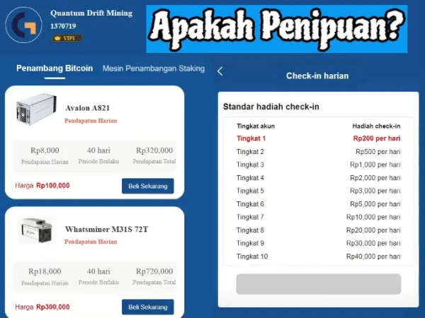 Aplikasi Quantum Drift Mining Terbongkar Penipuan? Skema Tipu-tipu Berkedok Investasi