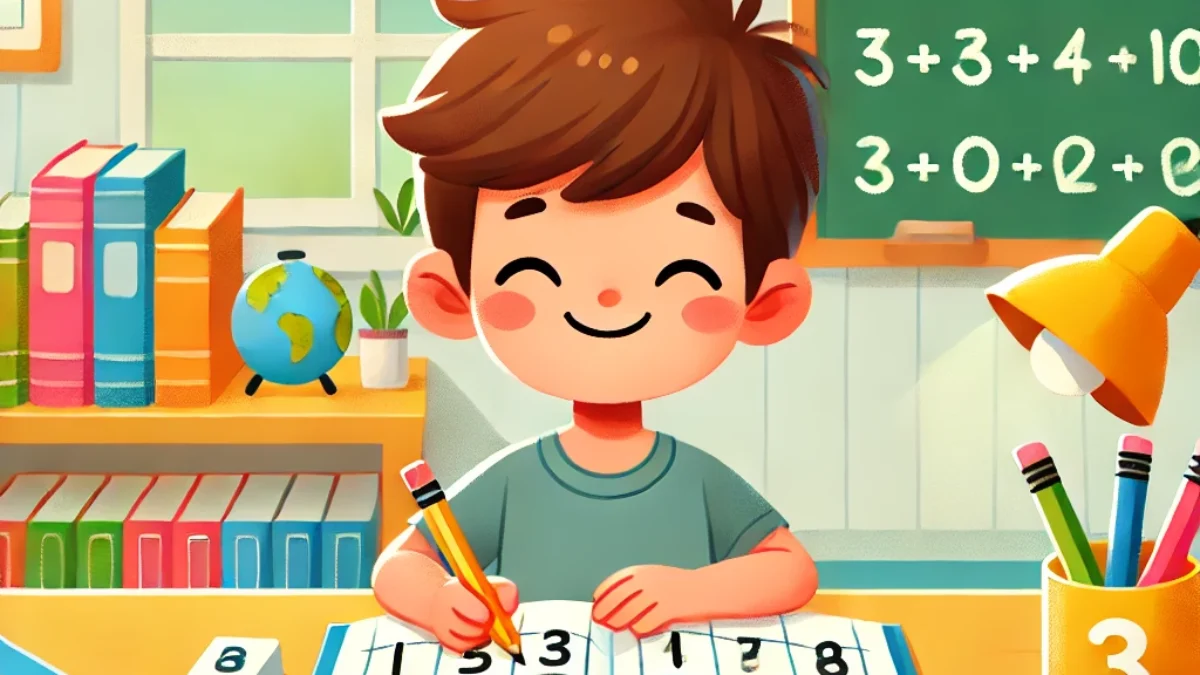 Ilustrasi siswa SD sedang belajar Matematika dengan bantuan kunci jawaban matematika