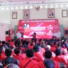 DPC PDI Perjuangan Indramayu menggelar Rapat Kerja Cabang Khusus (Rakercabsus) untuk mengonsolidasikan strategi pemenangan pasangan Jeje Wiradinata-Ronal Surapradja di Gedung PGRI Indramayu, Sabtu 28 September 2024.