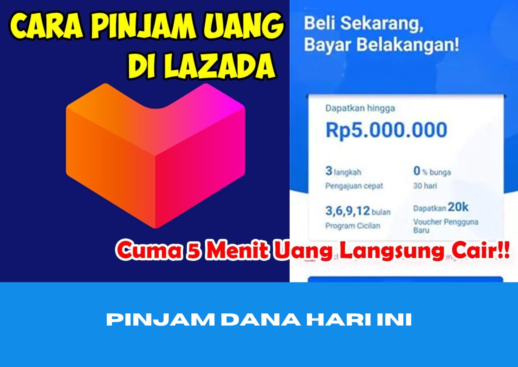 Berikut adalah cara cepat pinjam dana cuman 5 menit langsung cair di lazada. langung cari dari mulai Rp50.000!