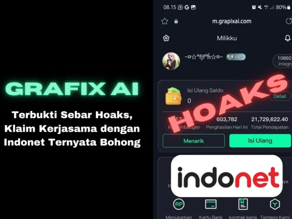 Indonet membantah klaim kerjasama dengan Grafix AI, sebut informasi tersebut sebagai hoaks.