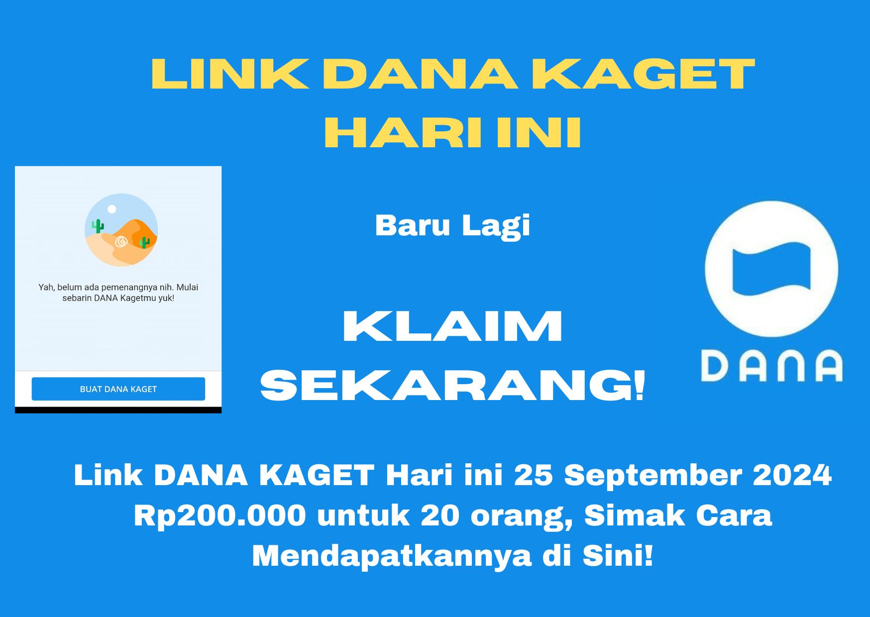 Kesempatan mendapatkan link Dana Kaget gratis terbatas untuk 20 orang, segera cek linknya!