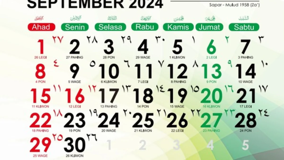 Kalender September 2024, Peringatan Maulid Nabi Tanggal Merah/ (Foto: Istimewaa/Simbi Kemenag)