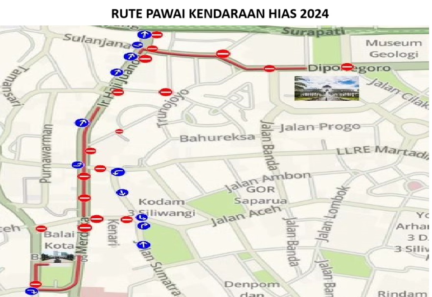 Rute Pawai Kendaraan Hias di Bandung, Minggu 15 September 2024/ Instagram @bdg.dishub