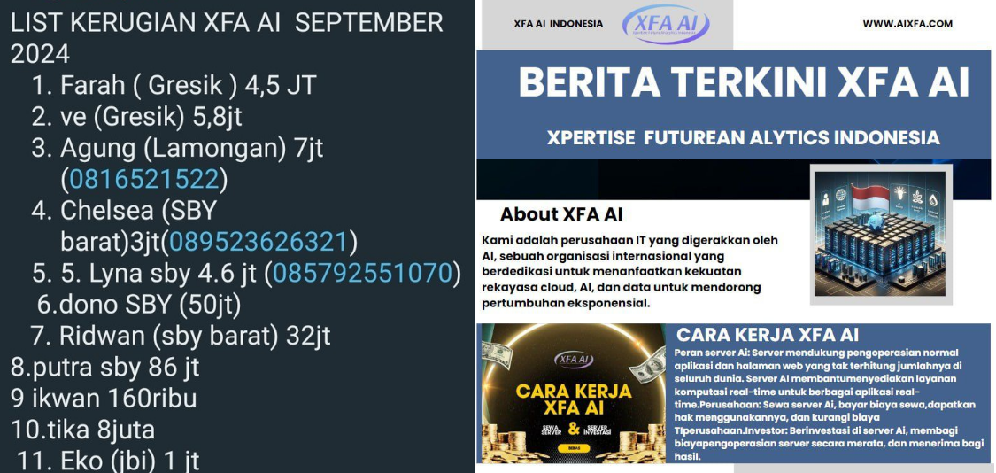 135 List Daftar Korban Kerugian Pengguna XFA AI Ternyata Lebih Dari itu, Benarkah?