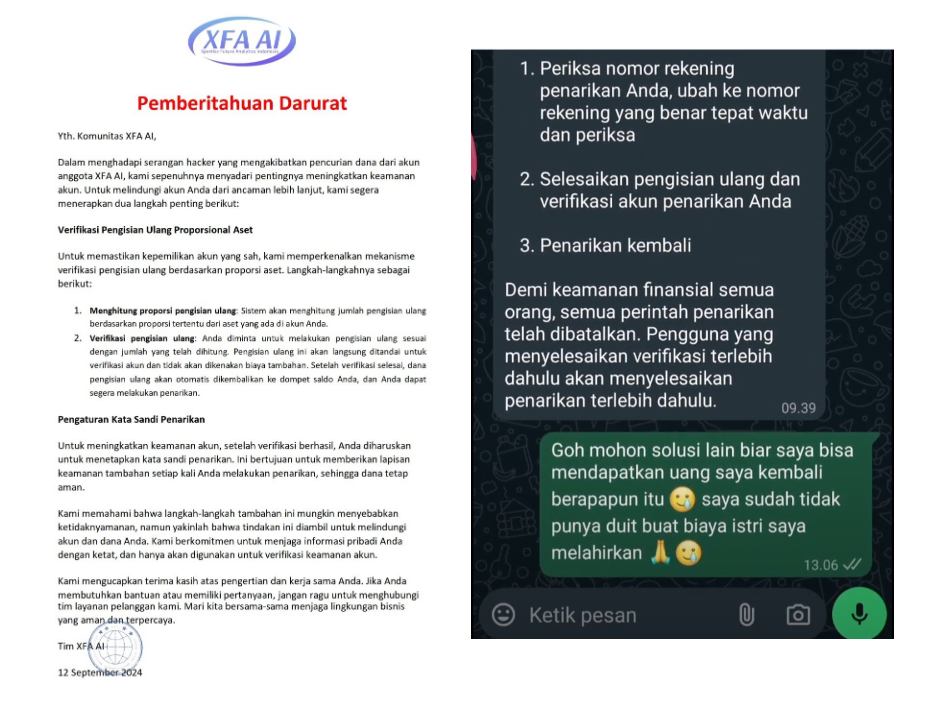 Hati-Hati! Aplikasi XFA AI Ternyata Scam Alasan Rekening Dibobol, Diminta Deposit Lagi!