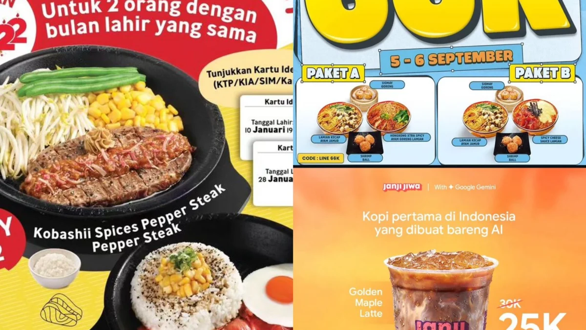 Promo SEPTEMBER, Mulai dari Pepper Lunch, Janji Jiwa, hingga Golden Lamian!