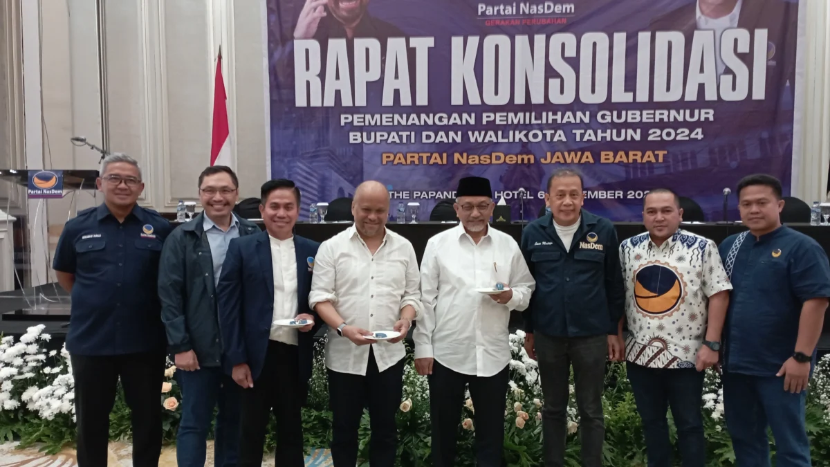 Dok. DPW NasDem Jabar saat gelar rapat konsolidasi pemenangan Pilkada 2024. Jum'at (6/9). (Sandi Nugraha/Jabar Ekspres)