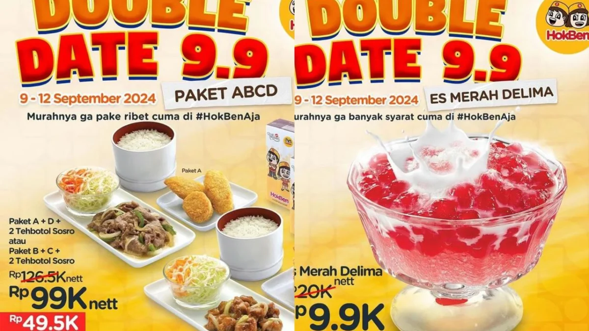 Promo HokBen 9.9 Makan Hemat dengan Paket Double Date!