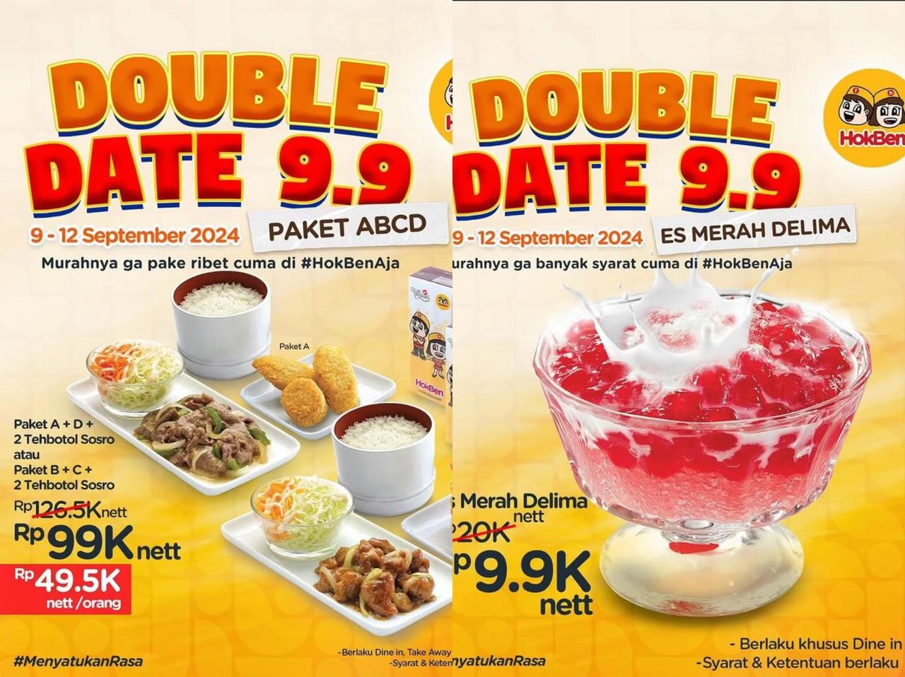 Promo HokBen 9.9 Makan Hemat dengan Paket Double Date!