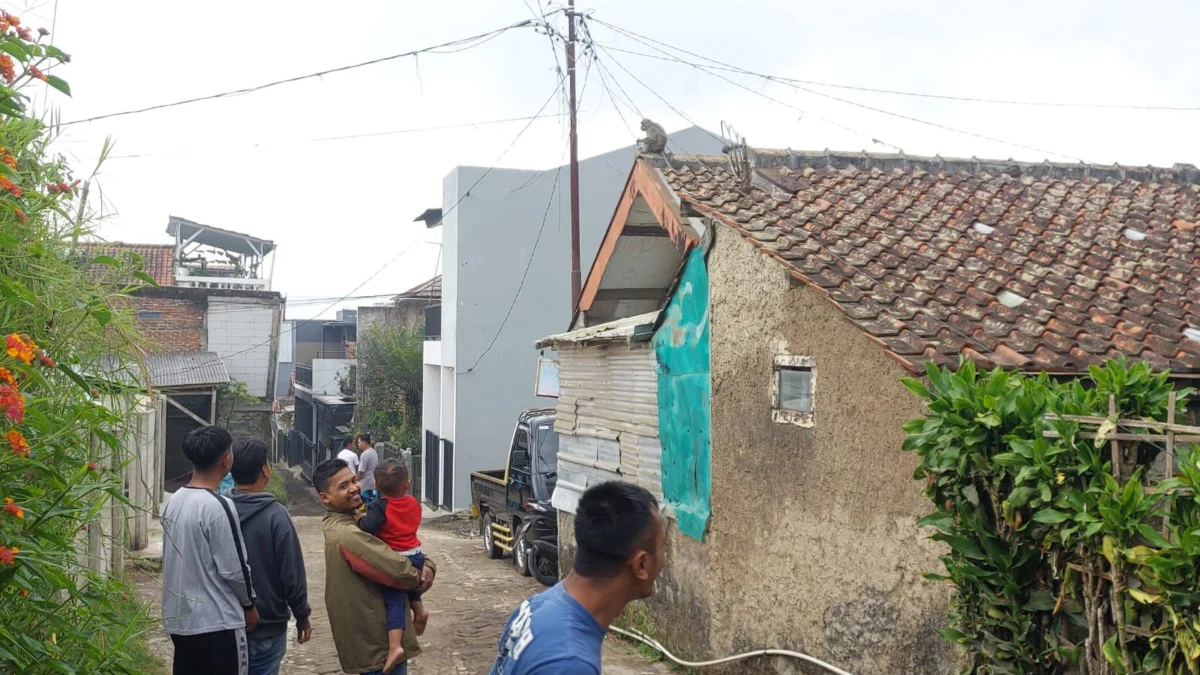 Warga Desa Langensari, Kecamatan Lembang, Bandung Barat terus mengintai keberadaan monyet ekor panjang. Selasa (10/9). Dok istimewa