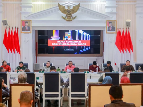 Pemkot Bogor saat menggelar rakor Desk Pilkada 2024. (Foto: Diskominfo Kota Bogor)