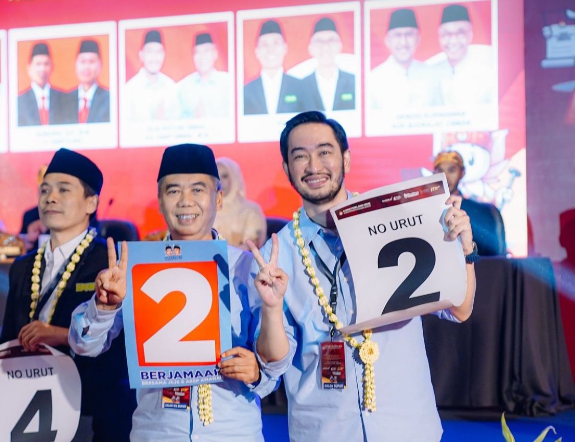 Calon bupati dan wakil bupati Bandung Barat Jeje Ritchie Ismail dan Asep Ismail raih nomor urut dua pada Pilkada 2024. Dok instagram (ritchieismail)