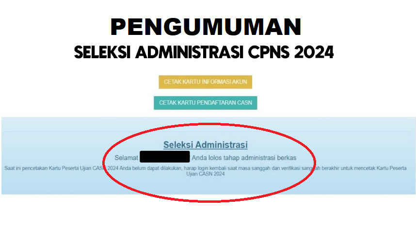 Pengumuman Seleksi Administrasi CPNS tahun 2024/ Tangkap Layar Buku Petunjuk Pendaftaran CASN 2024