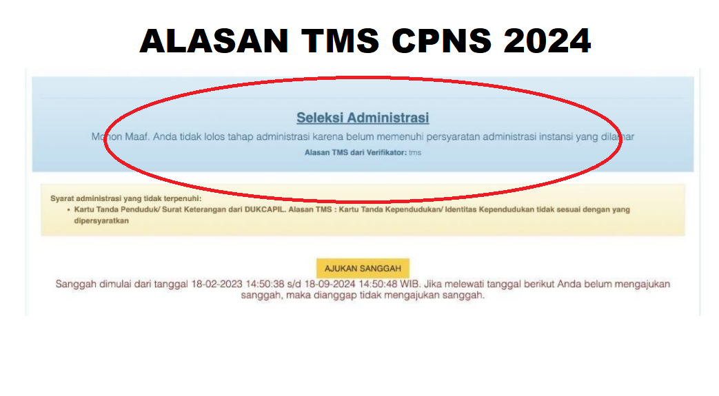 Penyebab Tidak Lolos CPNS atau TMS tahun 2024/ Tangkap Layar Bukti Petunjuk Pendaftaran CASN 2024