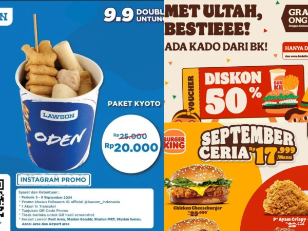 PROMO SEPTEMBER Lawson & Burger King, Klaim Diskon 50% hingga Gratis Ongkirnya!