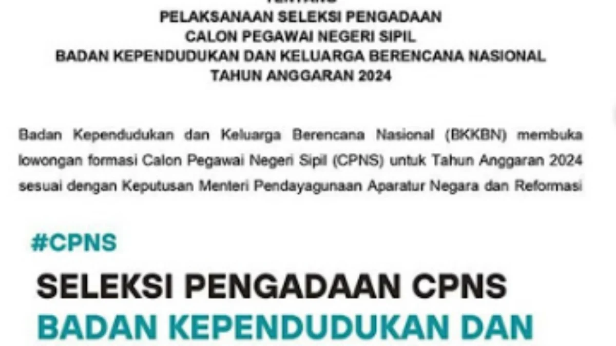 Rincian Lowongan CPNS BKKBN 2024 Ini Sepi Peminat Tersedia 1.206 Formasi