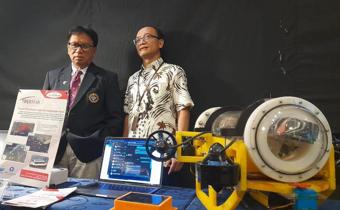 Salah satu inovasi drone dan sistem televisual berbasis AI untuk memantau biota laut, karya IPB University. (Yudha Prananda / Jabar Ekspres)