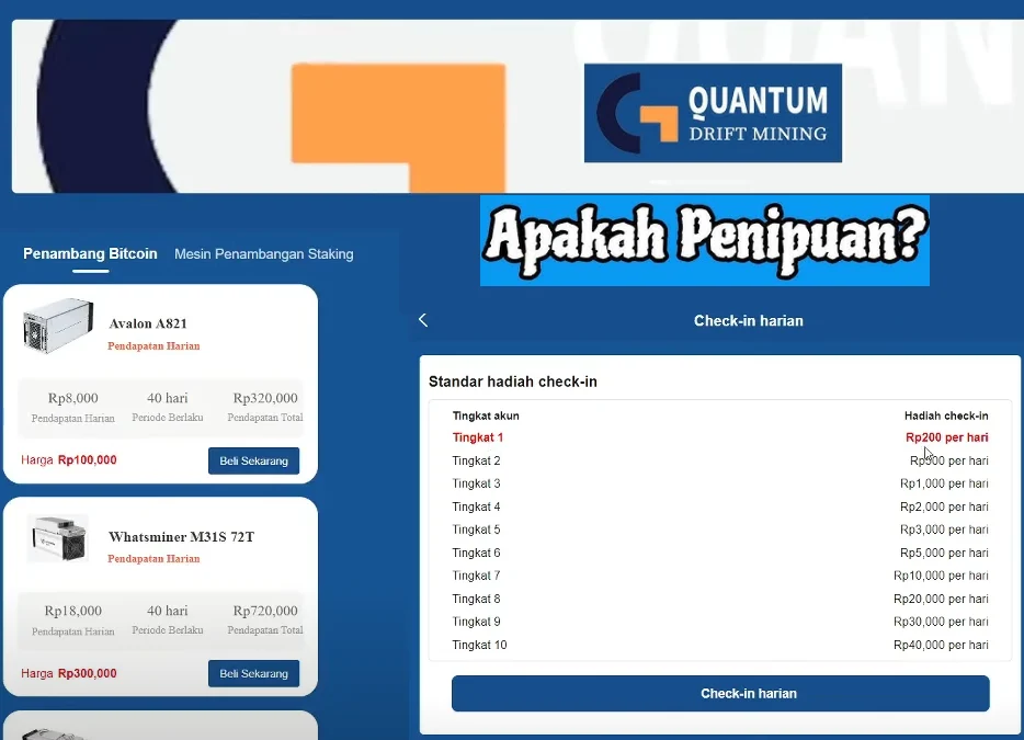 Aplikasi Quantum Drift Mining Kapan Scam? Ini Dia Alasannya Aplikasi ini Masih Beroprasi