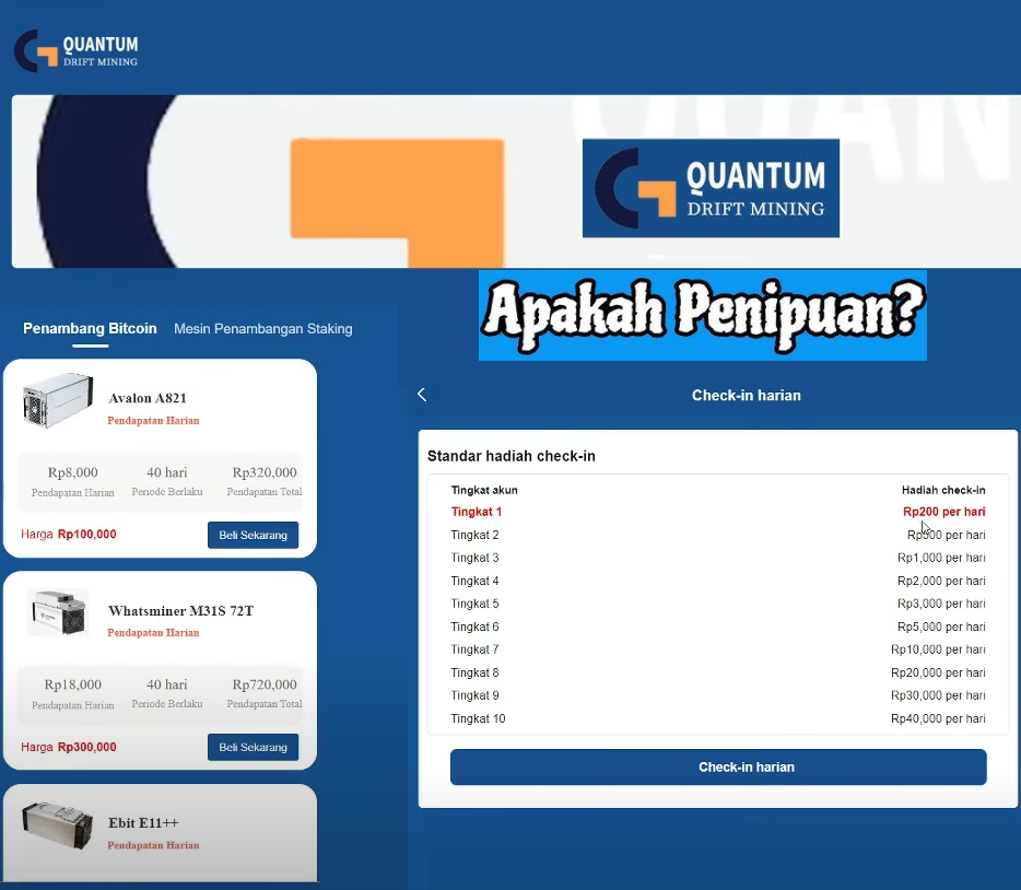 Aplikasi Quantum Drift Mining Kapan Scam? Ini Dia Alasannya Aplikasi ini Masih Beroprasi