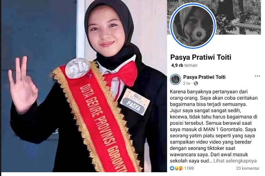 Klarifikasi dari Pasya Pratiwi terkait kasus video viralnya.