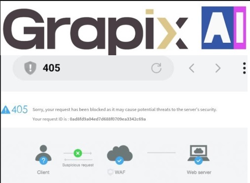 Aplikasi Grapix Ai yang masih juga Error hingga kini.