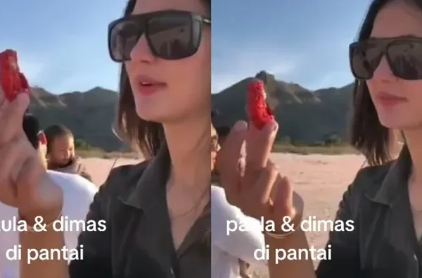 Paula Verhoeven dan Dimas Seto sedang berada di pantai menjadi sorotan netizen setelah munculnya isu perselingkuhan.