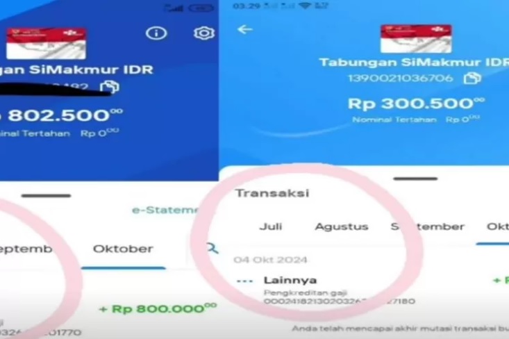 Tangkapan layar bukti bansos PKH sudah cair yang dibagikan netizen,.