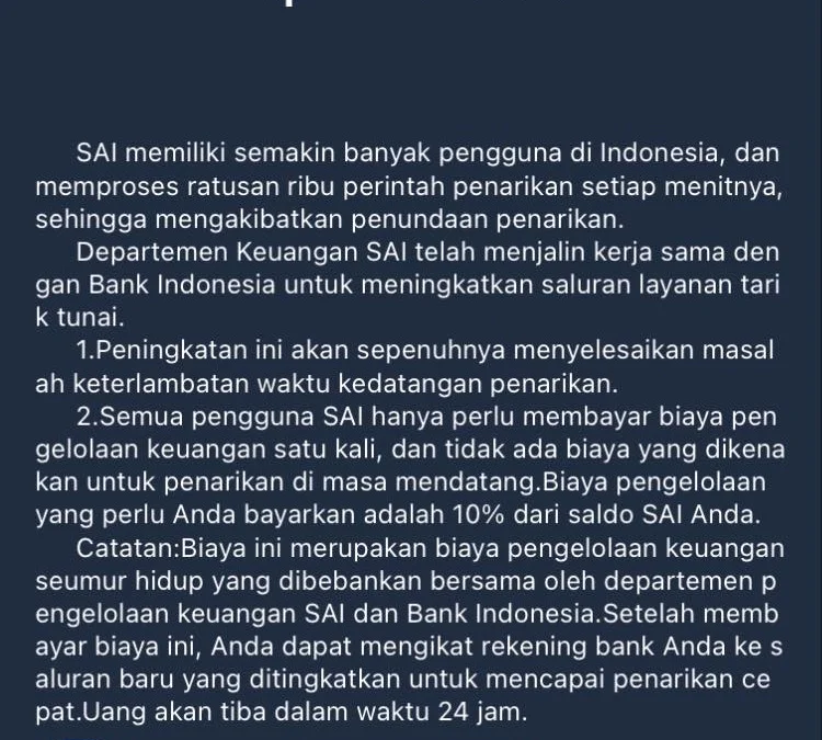 Pengguna aplikasi Sai Robot mulai keluhkan kasus penipuan, transfer puluhan juta namun Saldo Ttdak sesuai. Hanya Rp28.000 saldo yang masuk.