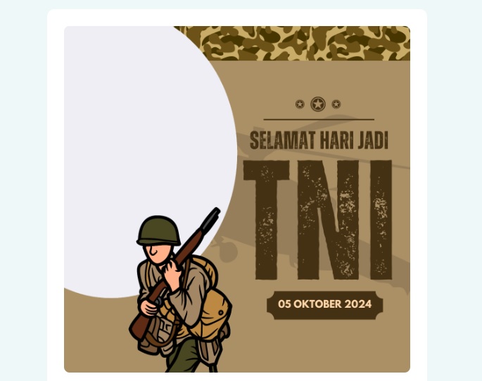 Salah satu contoh Twibbon dan ucapan HUT ke-79 TNI tahun 2024.