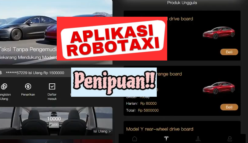 Robotaxi Aplikasi Penghasil Uang, Apakah Terbukti Aman atau Penipuan Berkedok Investasi?