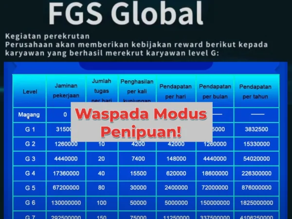 Bukti Cara Kerja Aplikasi FGS Global Penipuan dengan Skema Ponzi