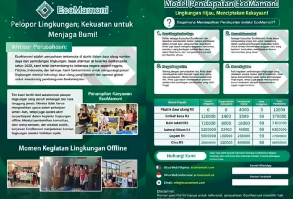 Apakah EcoMamoni itu Aplikasi Penghasil Uang atau Penipuan? Cek Faktanya