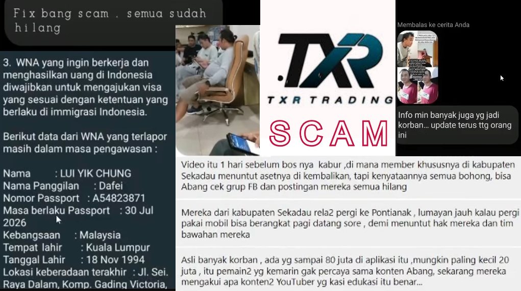 Akhirnya Aplikasi TXR Trading Terbukti Scam! Bos Kabur! Ribuan Korban Kehilangan Uang