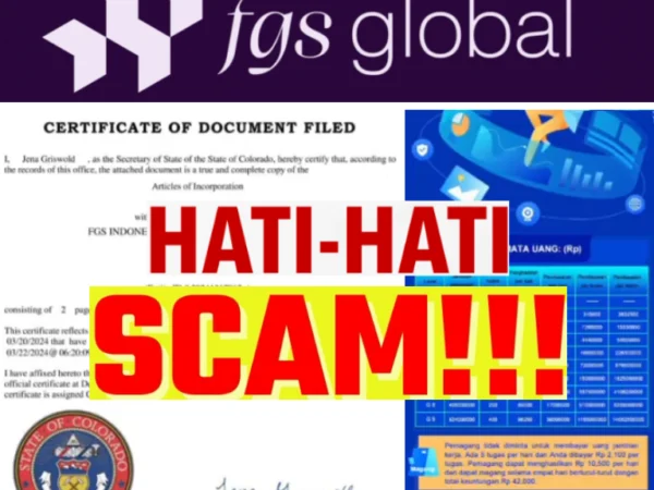 FGS Global Terindikasi SCAM! Apakah Masih Aman atau Sudah Sulit Cairkan Dana?