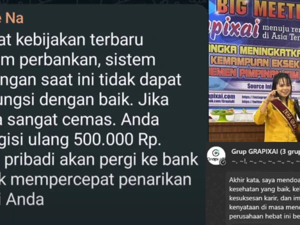 FIX SCAM! Admin Aplikasi investasi Grapixai Pamit, ini Pesan Terakhirnya “Deposit Beli Produk untuk Memastikan Bukan Robot?”