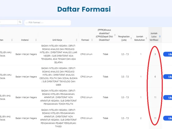 Cara Cek Pesaing Formasi CPNS 2024/ Tangkap Layar sscasn.bkn.go.id