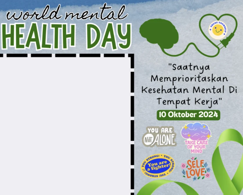 Berikut ini adalah link twibbon hari kesehatan mental sedunia yang diperingati tanggal 10 Oktober 2024. Makasih udah bertahan sejauh ini ya!