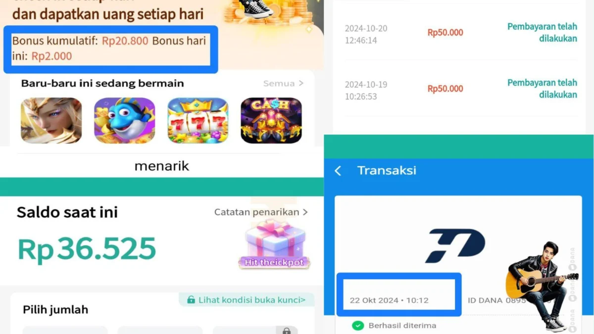 Dengan Cek-in Harian Dapat 2K, Minimum Penarikan 1K, game penghasil saldo dana 2024 terbaru bisa jadi opsi WD kamu! Ayo coba sekarang!