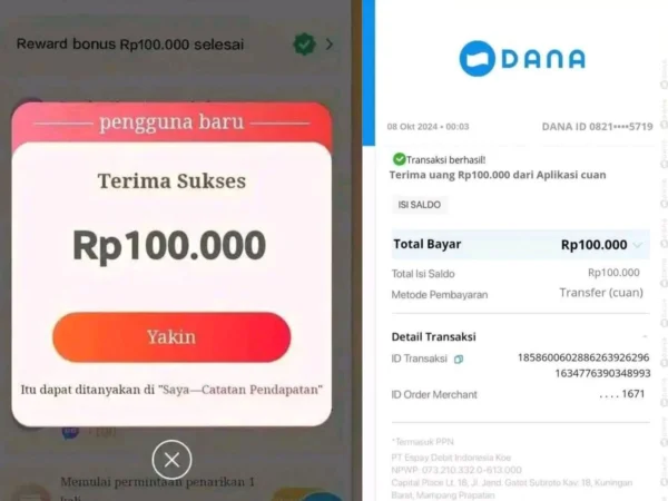 Aplikasi penghasil uang Rp 100 ribu perhari ini menawarkan keuntungan yang bisa ditarik setiap hari ke berbagai metode pembayaran ewallet.