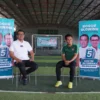 Calon Wakil Wali Kota Bogor, Nomor Urut 5, Eka Maulana bersama Kapten Timnas Futsal Indonesia, M Iqbal R Iskandar. (Foto: Istimewa)