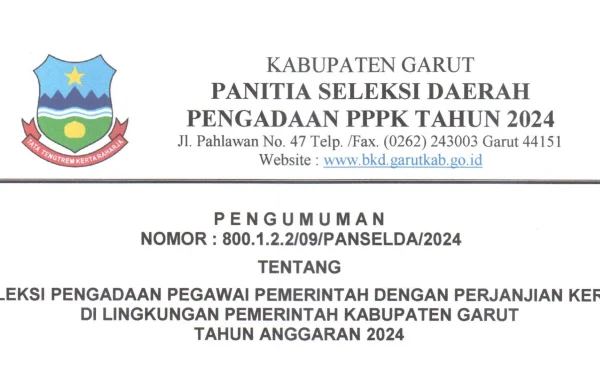 PDF Pengumuman PPPK Pemkab Garut 2024/ Tangkap Layar bkd.garutkab.go.id