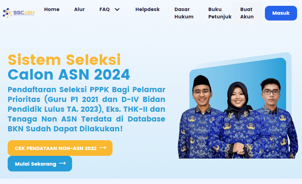 Laman Pendaftaran CPNS dan PPPK 2024/ Tangkap Layar sscasn.bkn.go.id