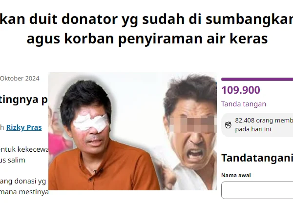 Ini Link Petisi Pengembalian Uang Donasi Agus Korban Siram Air Keras Menjadi Viral, Kenapa?