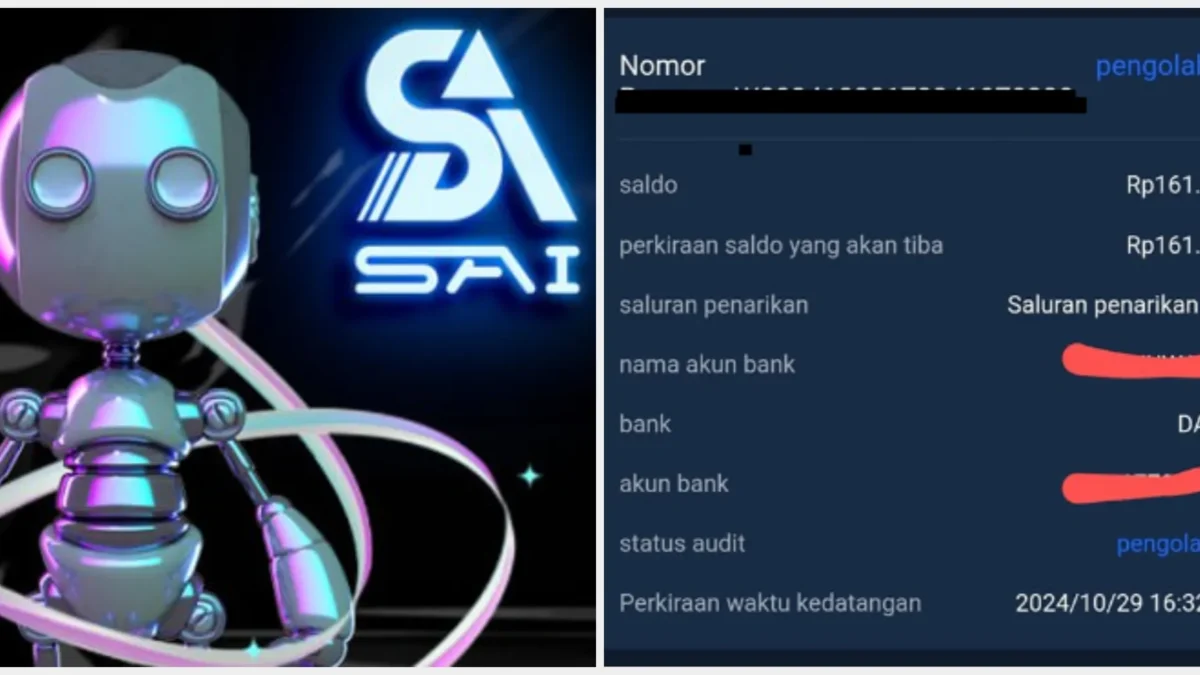 Status Penarikan Dana di Aplikasi SAI Robot Masih Pengolahan/ Tangkap Layar Facebook